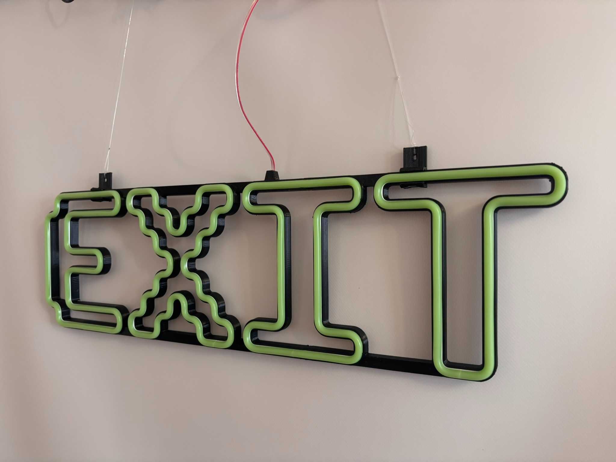 Неонова вивіска "EXIT" зелена, 600*170 мм