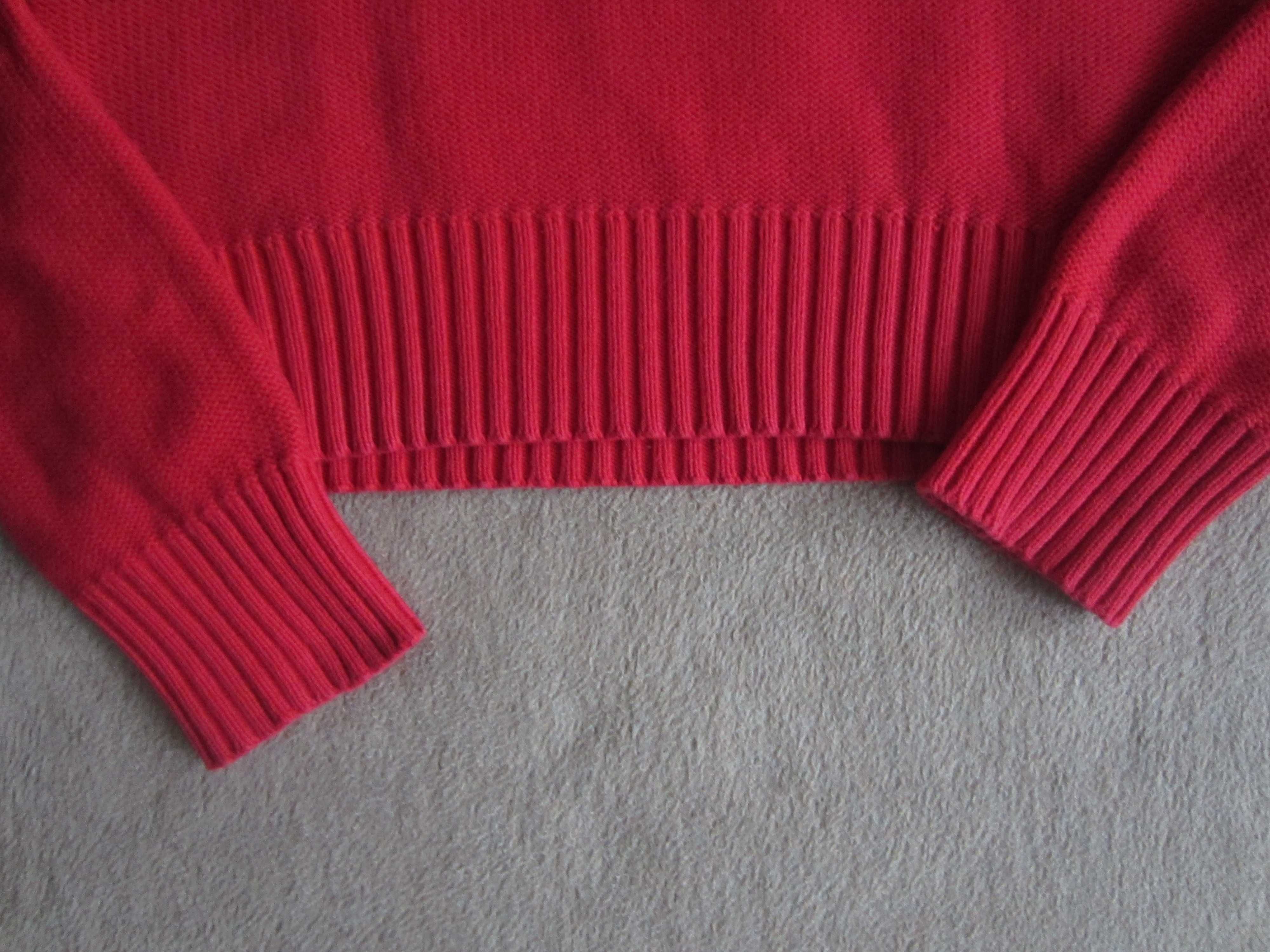 Czerwony sweter, świetna jakość, 100 % bawełna, rozm. S