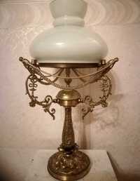 Дворцовая настольная лампа, светильник, старинная бронза Италия