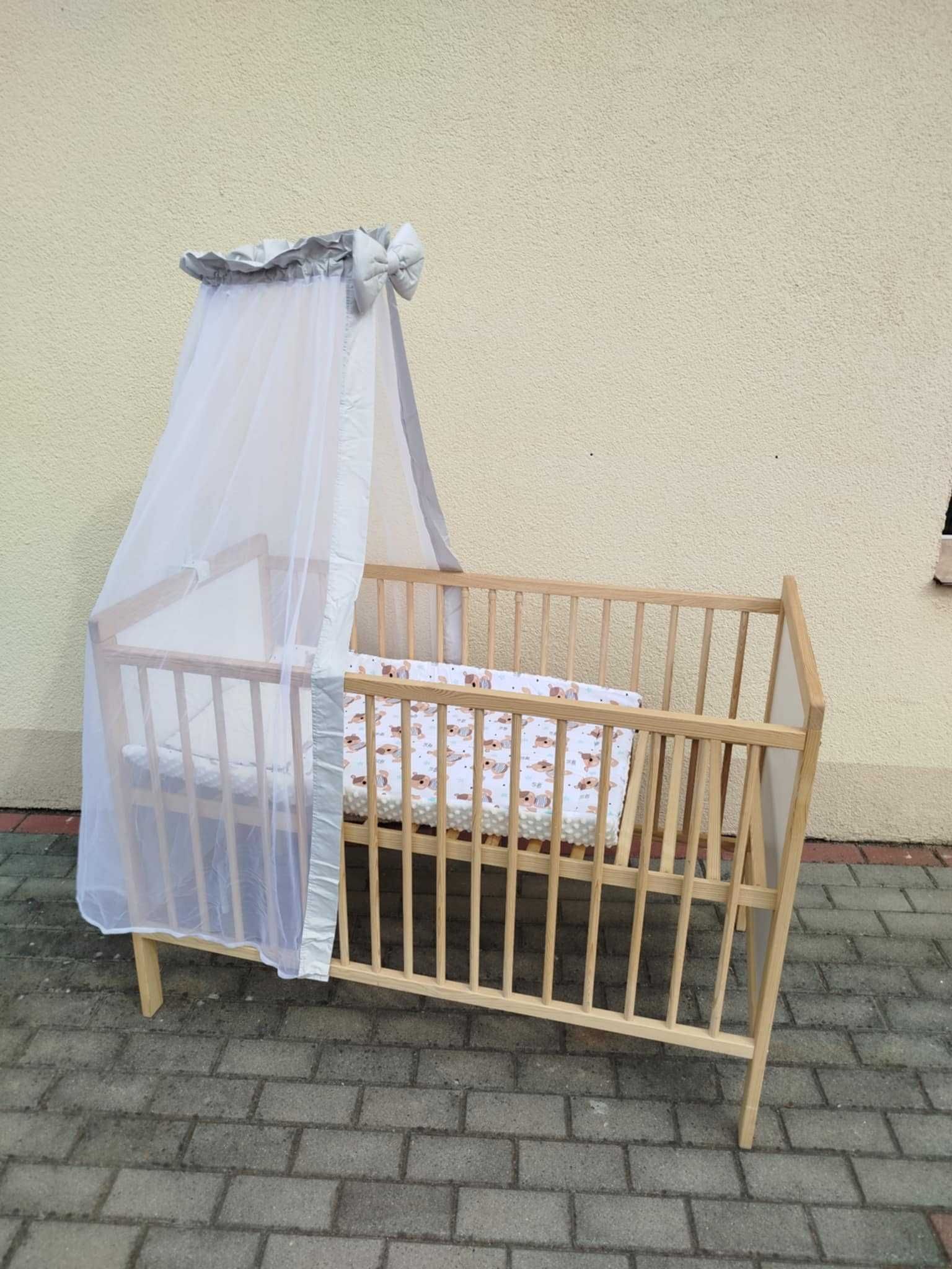 Łóżeczko drewniane Radek X BIS sosna białe 120x60 KLUPŚ NOWE