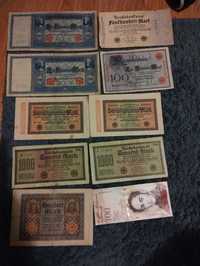 Banknoty stare marki niemieckie zestaw 10 sztuk