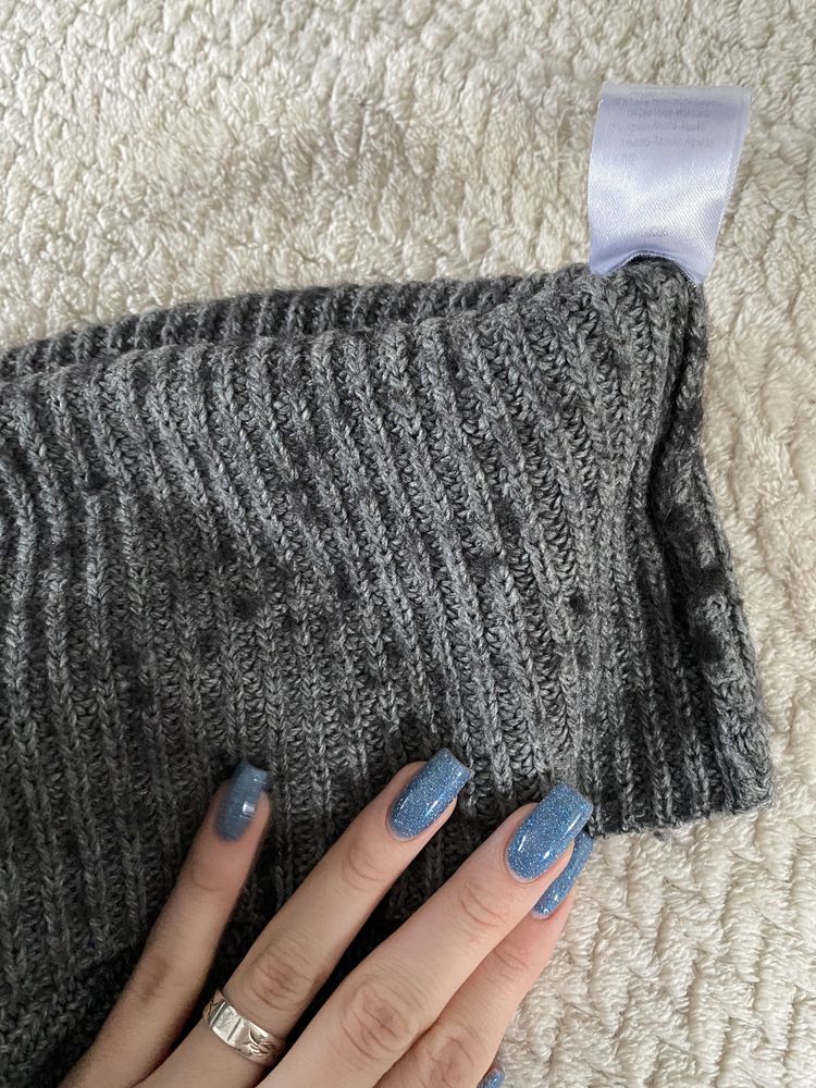 Sweter z wełną szary uniwersalny Soft Grey