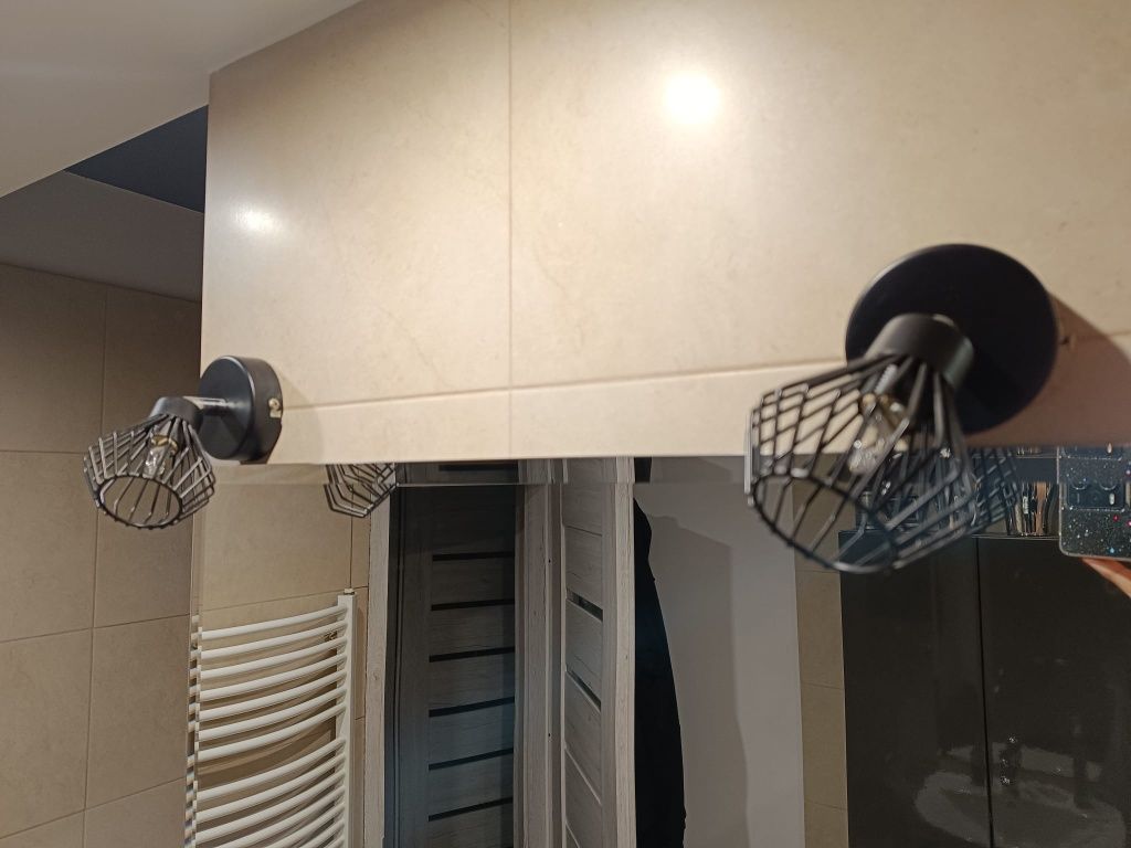 Lampa ścienna kinkiet czarny loft druciany 2 sztuki wraz żarówkami G9