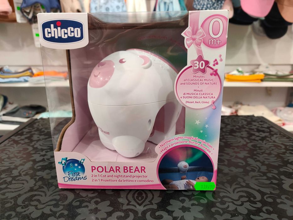 CHICCO projektor, lampka miś polarny różowy CHI164769