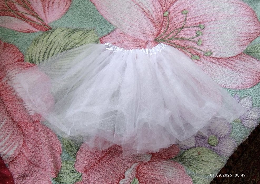 Біла фатінова спідниця під'юпник костюм сніжинки