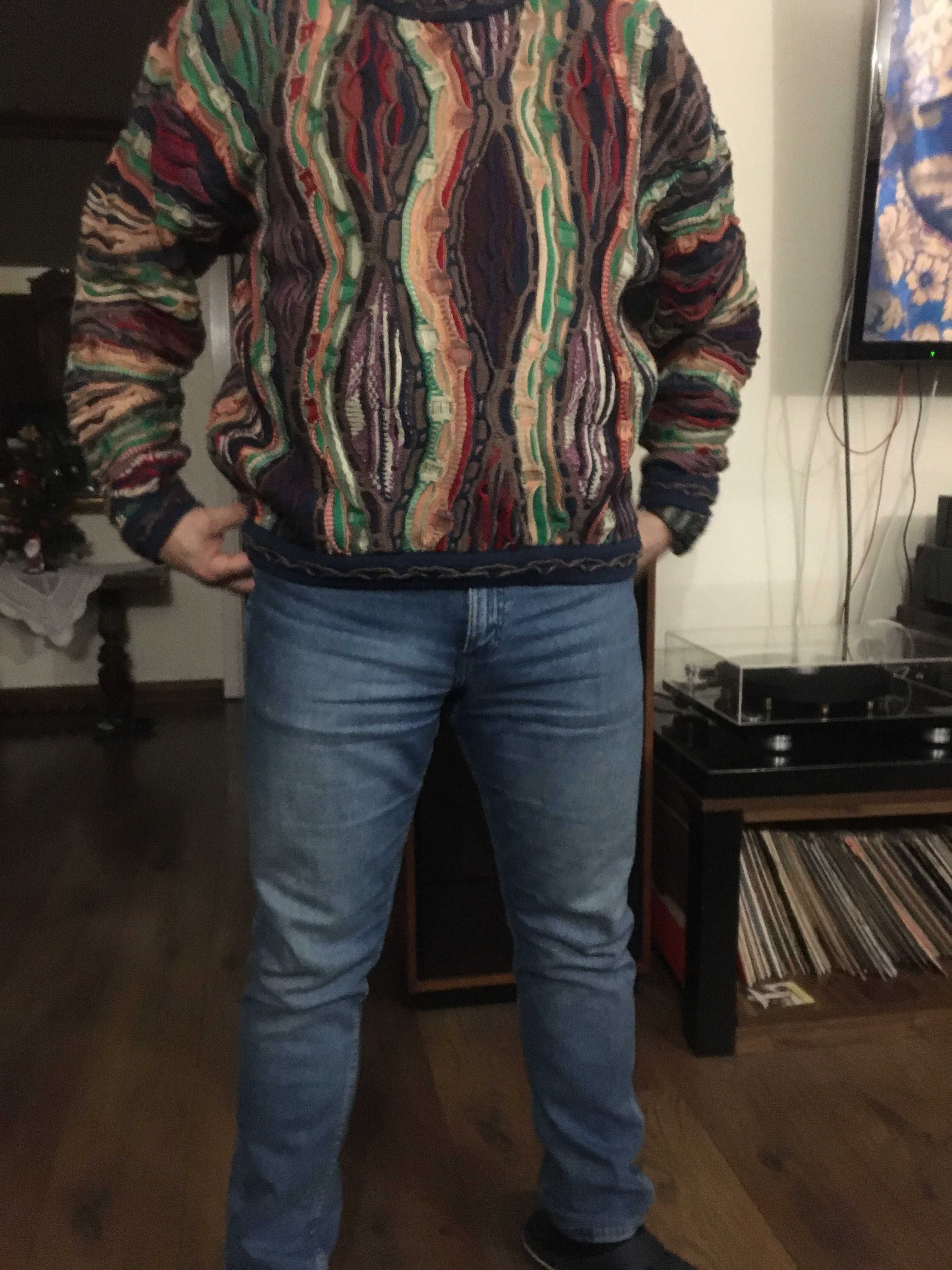 sweter coogi kolorowy piekny orginalny
