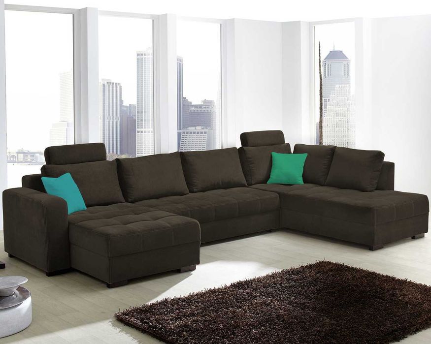 Duży NAROŻNIK PORTOS U z funkcją spania. Wysyłka Próbek tkanin GRATIS!