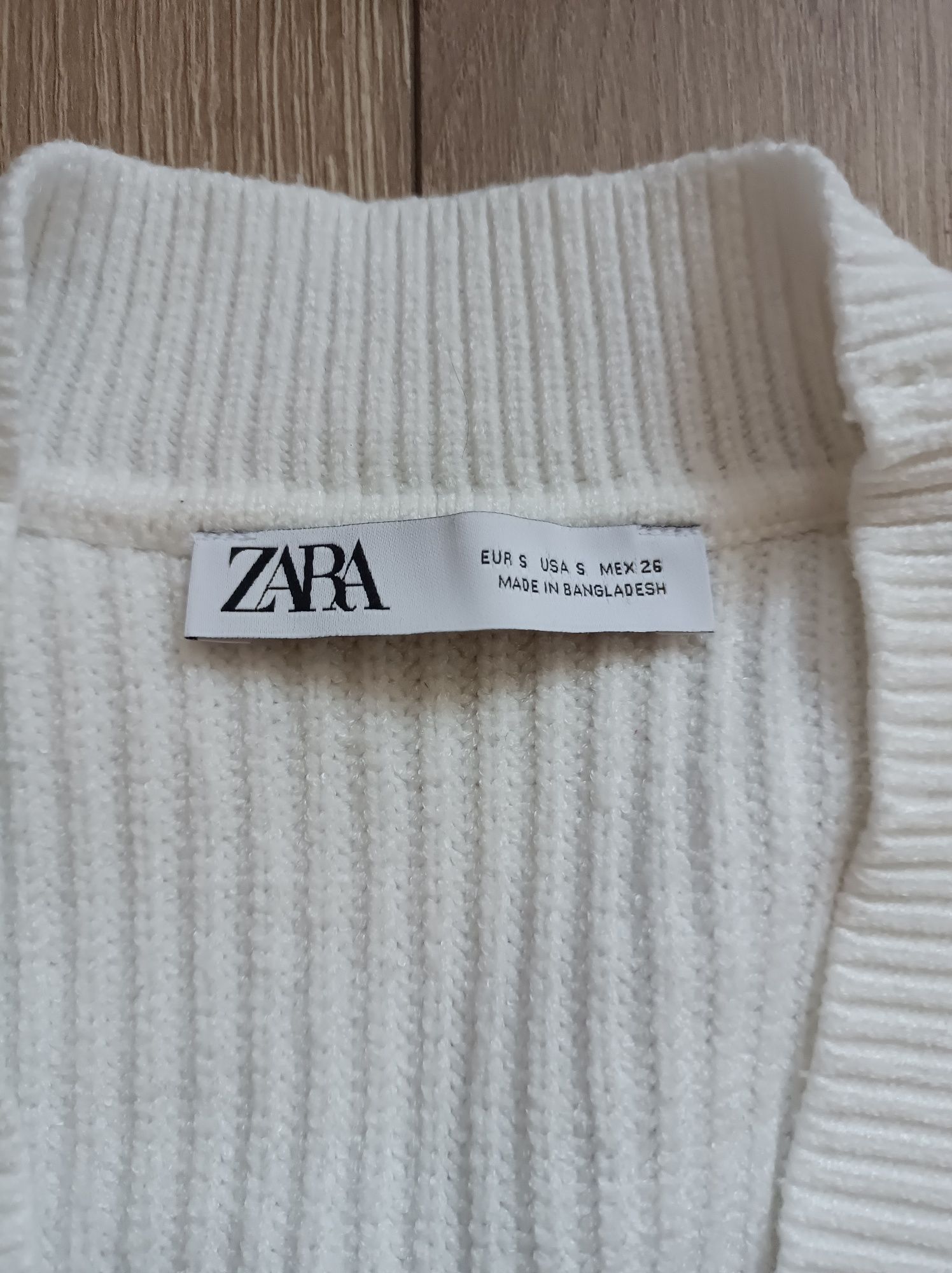 Śmietankowy bezrękawnik kamizelka Zara S oversize