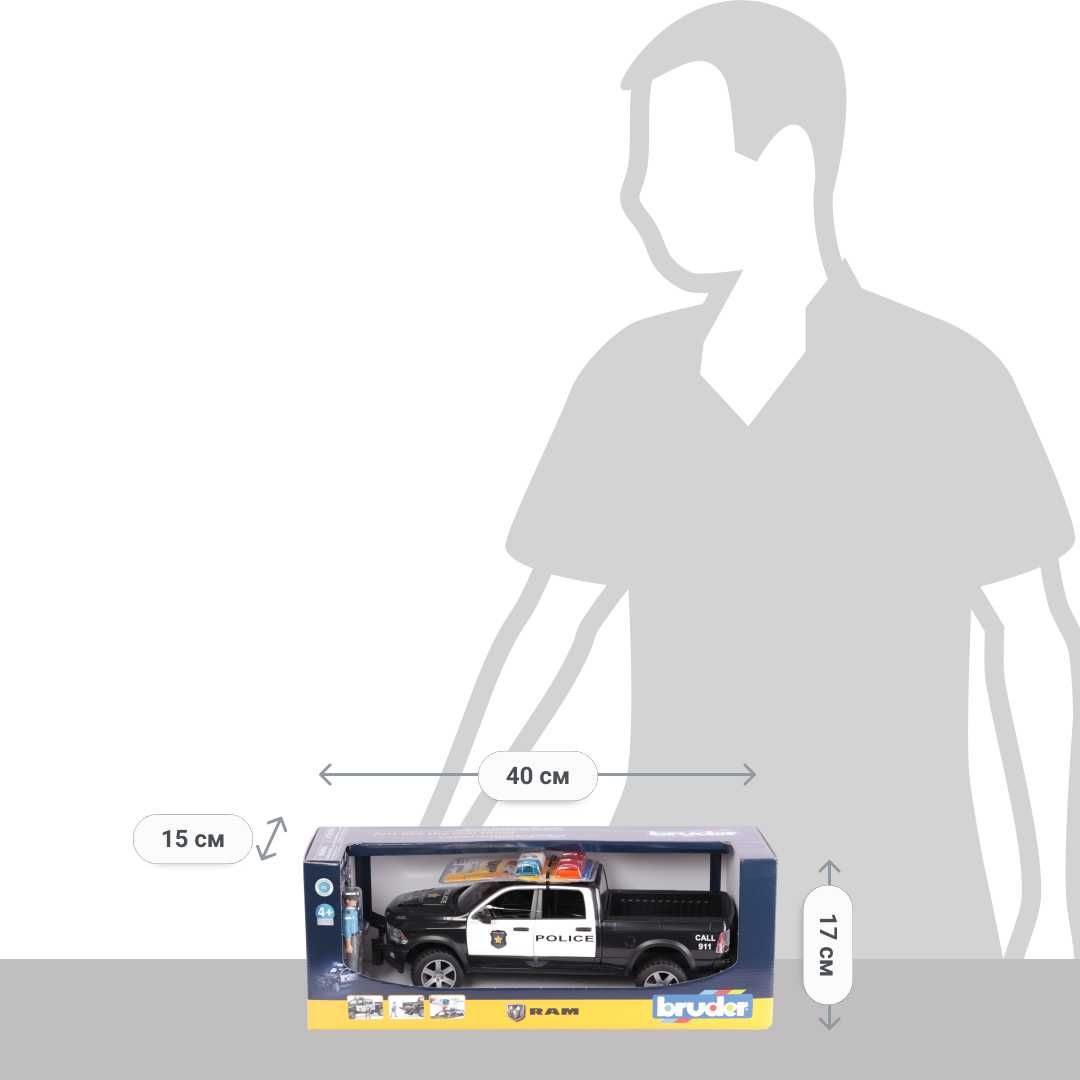 Полицейский пикап Bruder Ram 2500 с фигуркой полицейского,02505
