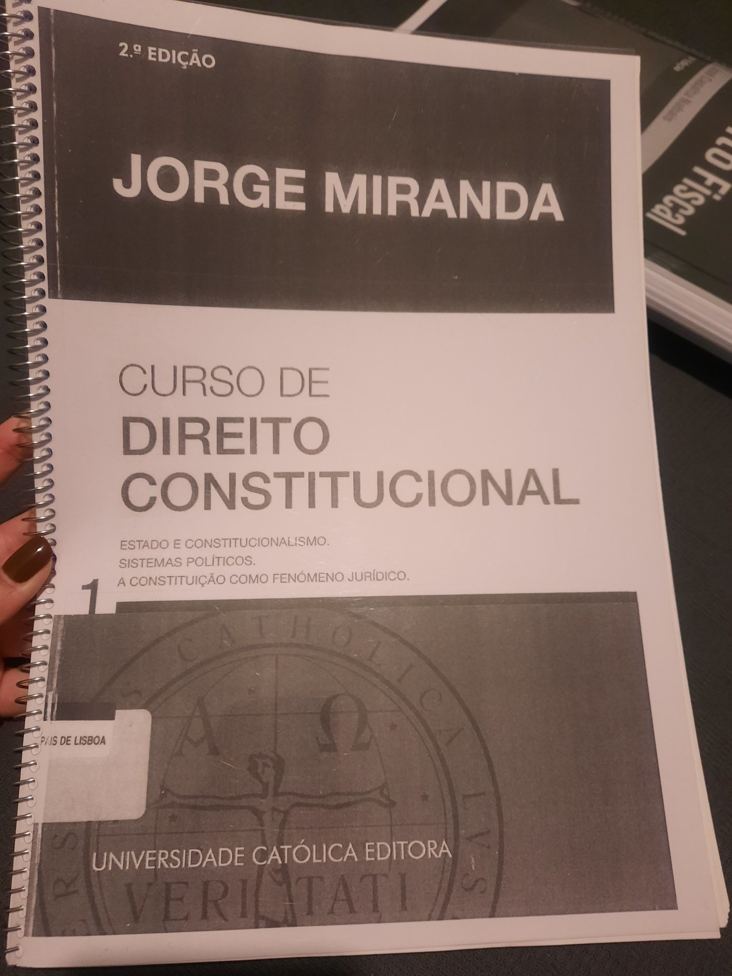 Livro "Curso de Direito Constitucional" , Parte 1, de Jorge Miranda