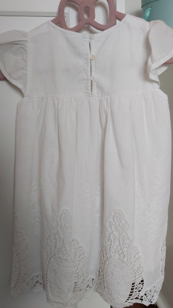 Vestido Mango Kids bordado inglês 2/3 anos