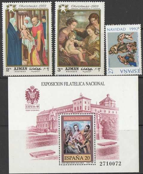 Filatelia: lote de 90 selos novos e usados
