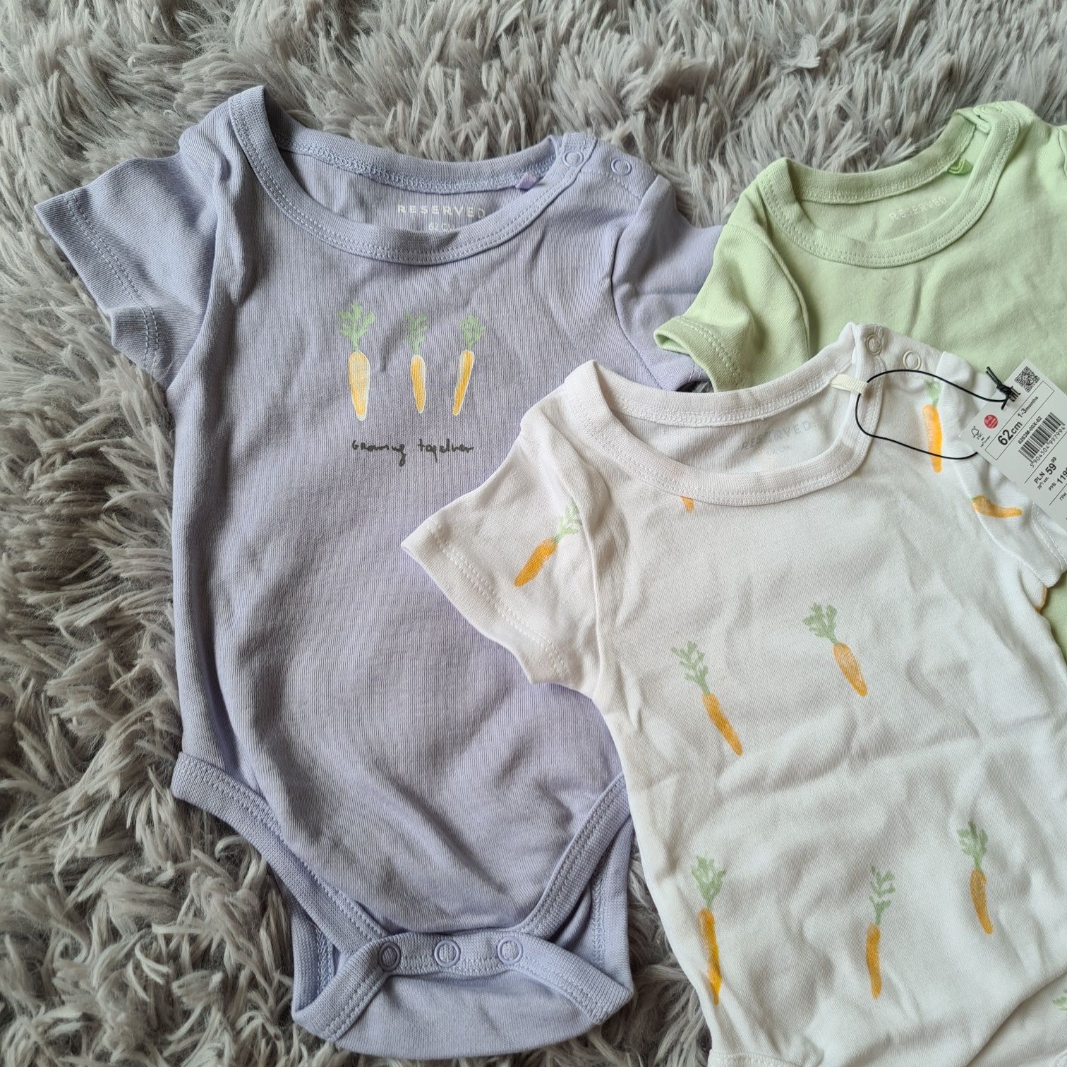 Body z krótkim rękawem 3 pack body 62 paczka ubranek reserved