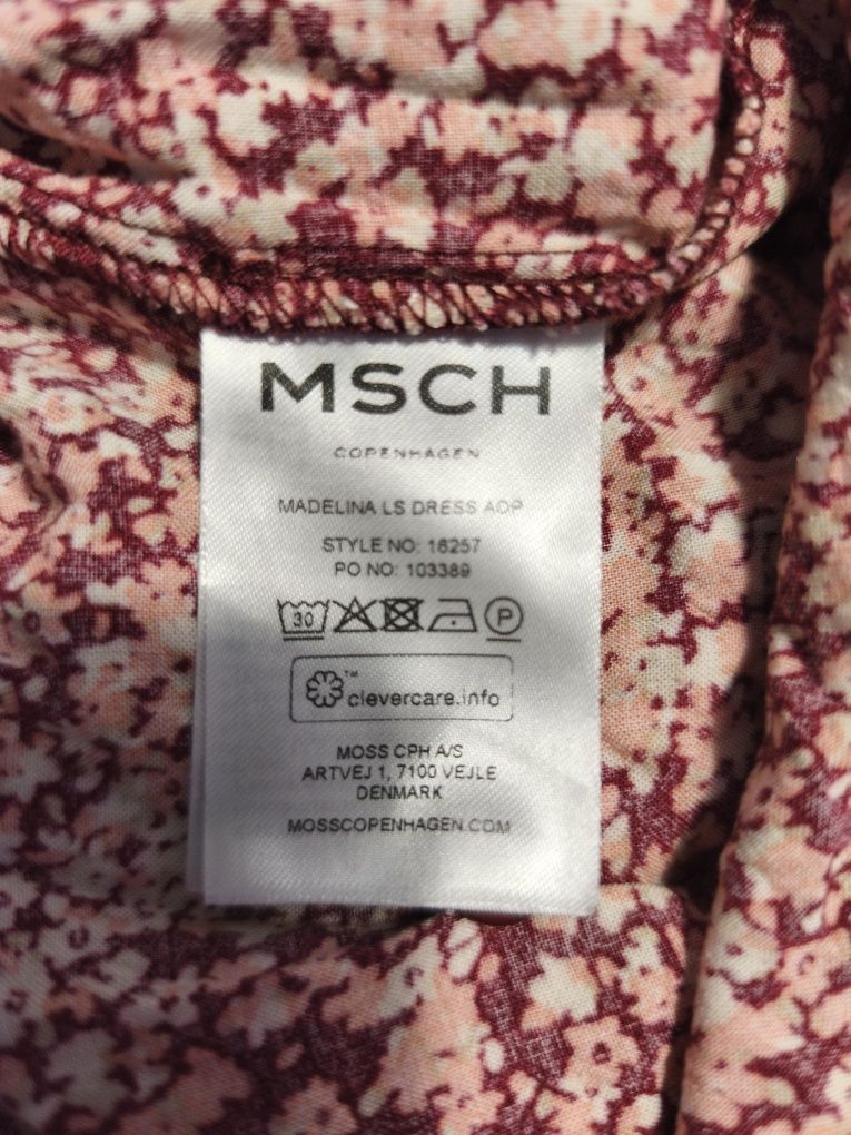 MSCH Copenhagen letnia sukienka wiskozowa z długim rękawem