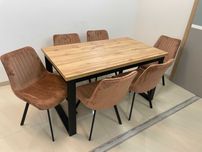 (618) Stół Iris rozkładany + 6 krzeseł, nowe, loft 2049 zł