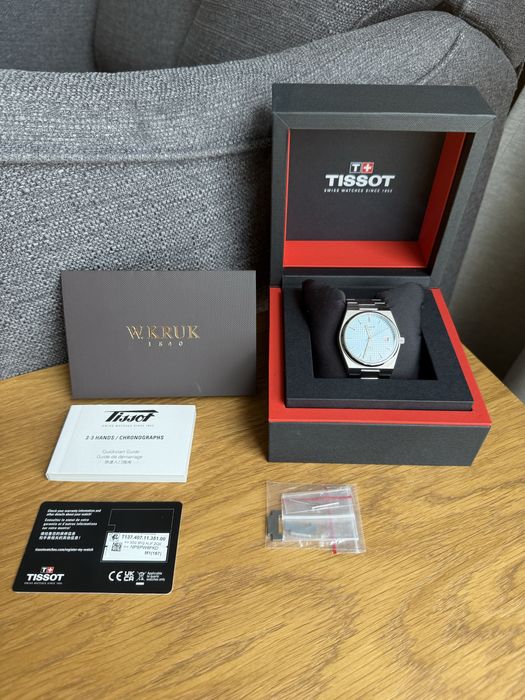 Zegarek męski Tissot PRX Powermatic 80 Ice Blue T137.407.11.351.00