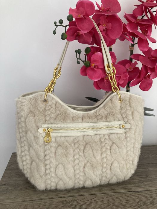 Torebka shopperka Juicy Couture A4 z włosia shopper włosie złote
