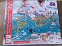 Puzzle educativo 105 peças mapa mundo