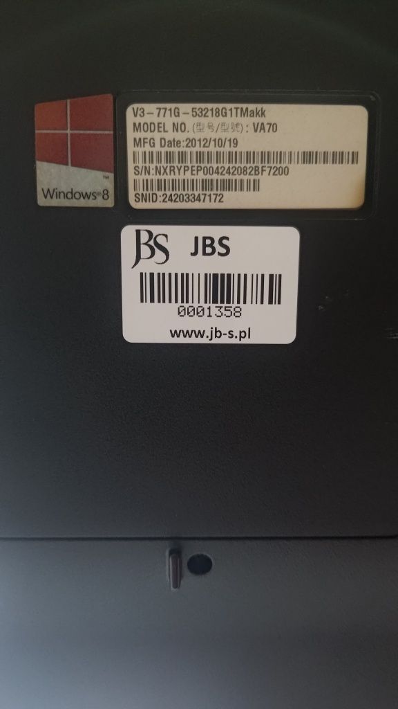 Acer Aspire F5-771G 
Producent systemu Acer
Model syst