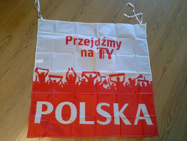 Flaga Polska z nadrukiem