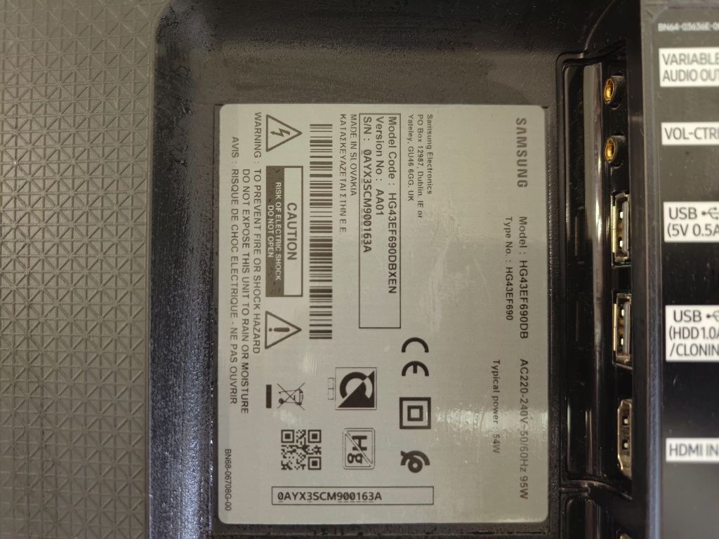 Телевізор samsung модель HG43EF690DB