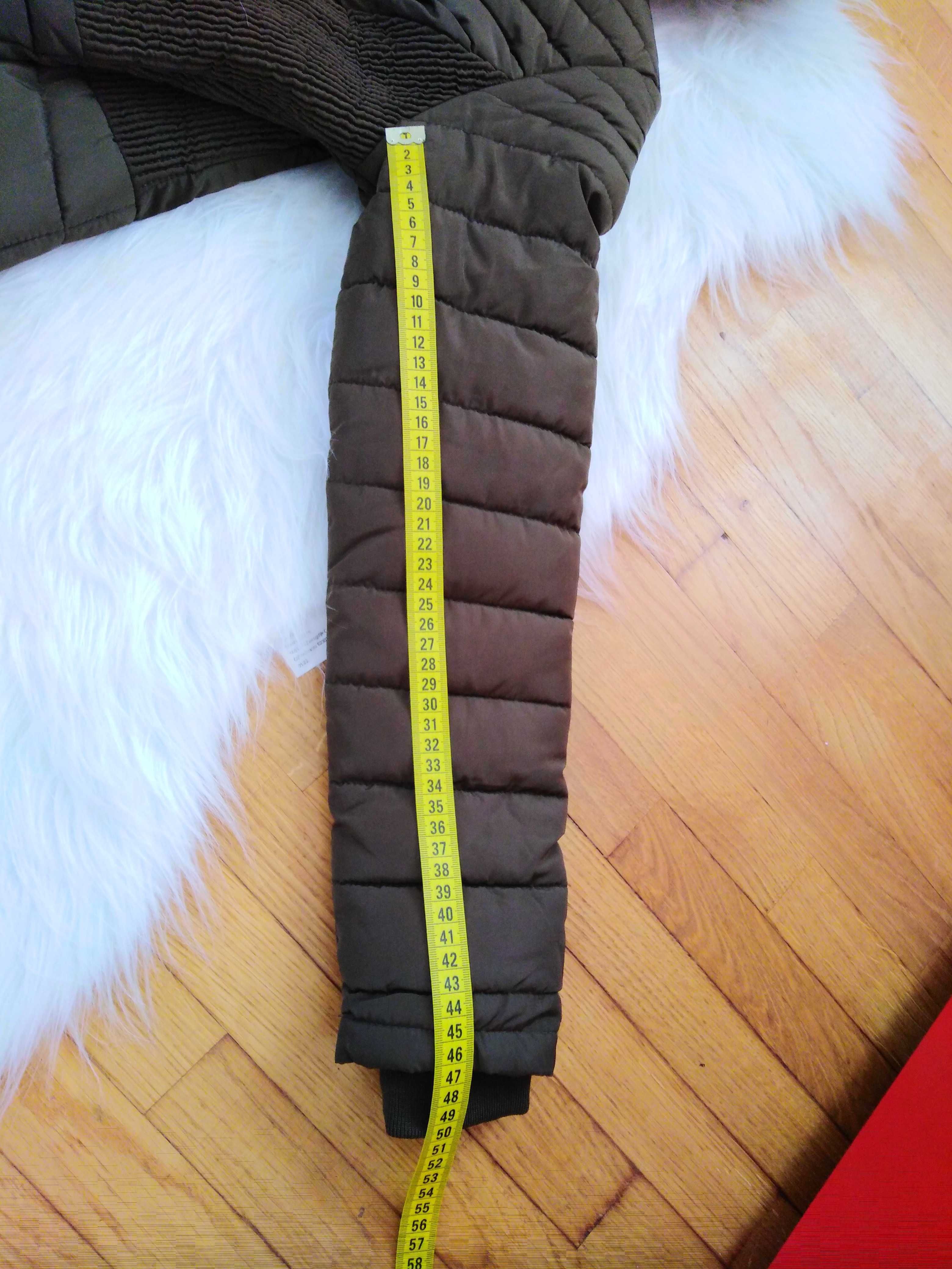 Kurtka, YMI, S/36/8, khaki, kaptur, podszewka futerko