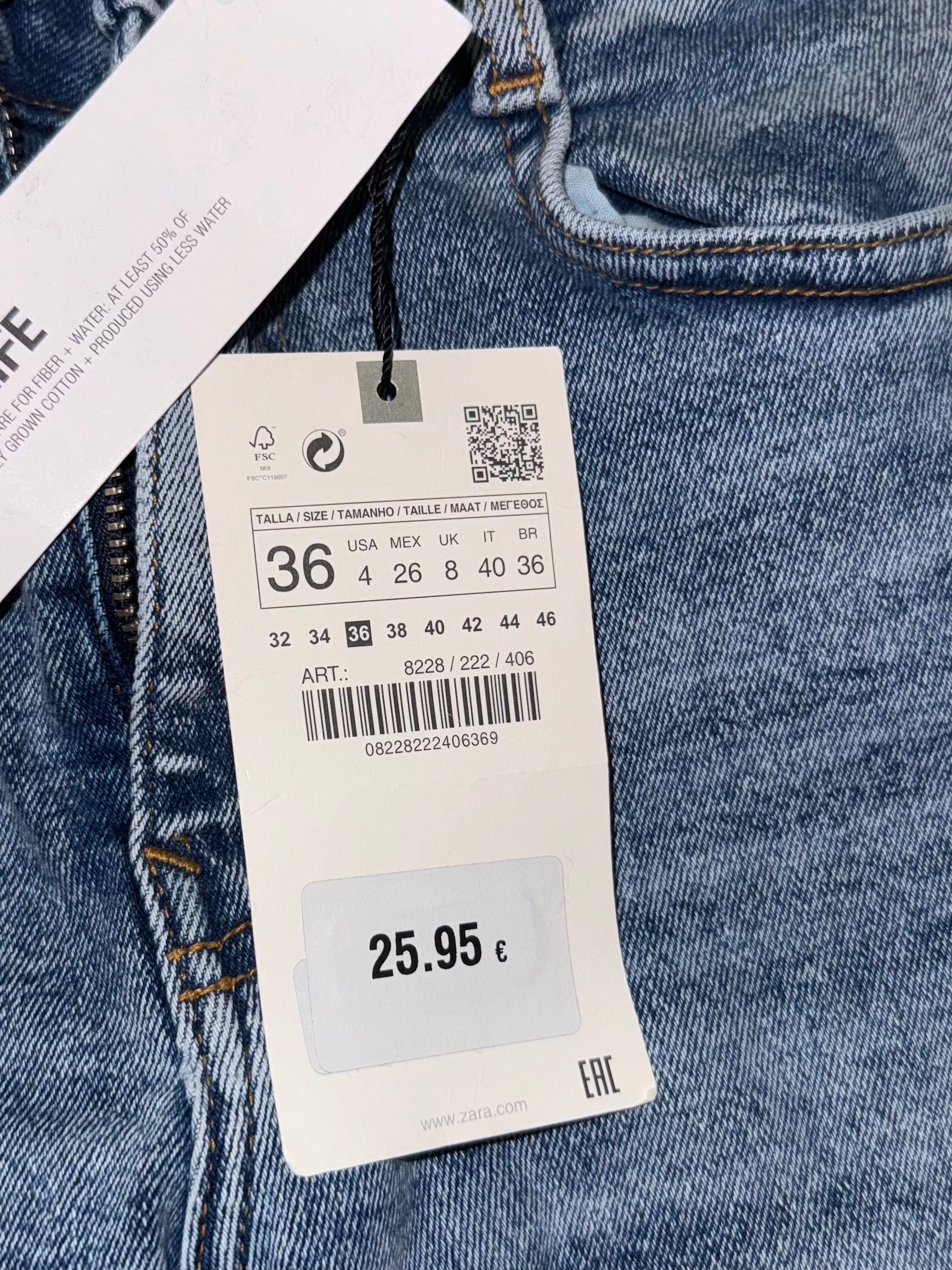 Новые джинсы Zara с биркой