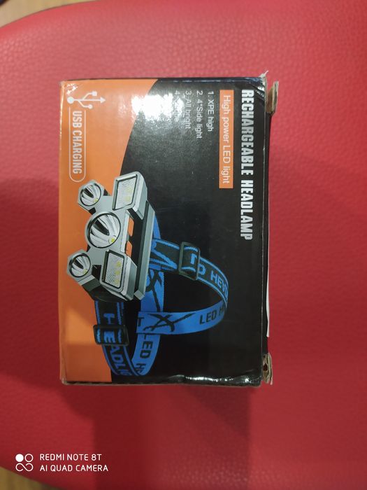 Latarka czołowa z wbudowanym akumulatorem