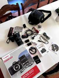 Canon EOS 60D  com lente EF-S 18-200mm +. equipamento