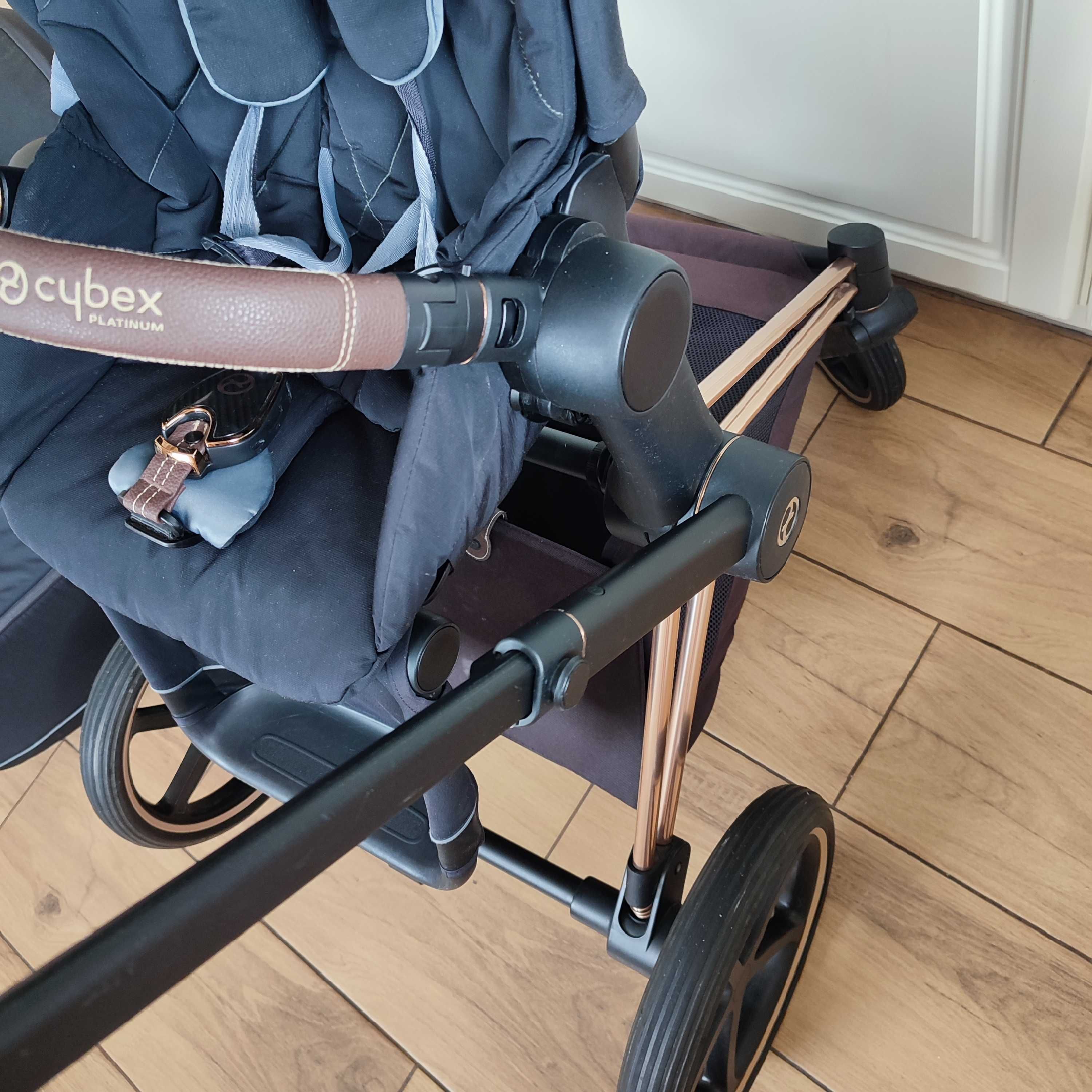 Wózek 2w1 Cybex Priam 2.0 Deep Black Rose Gold