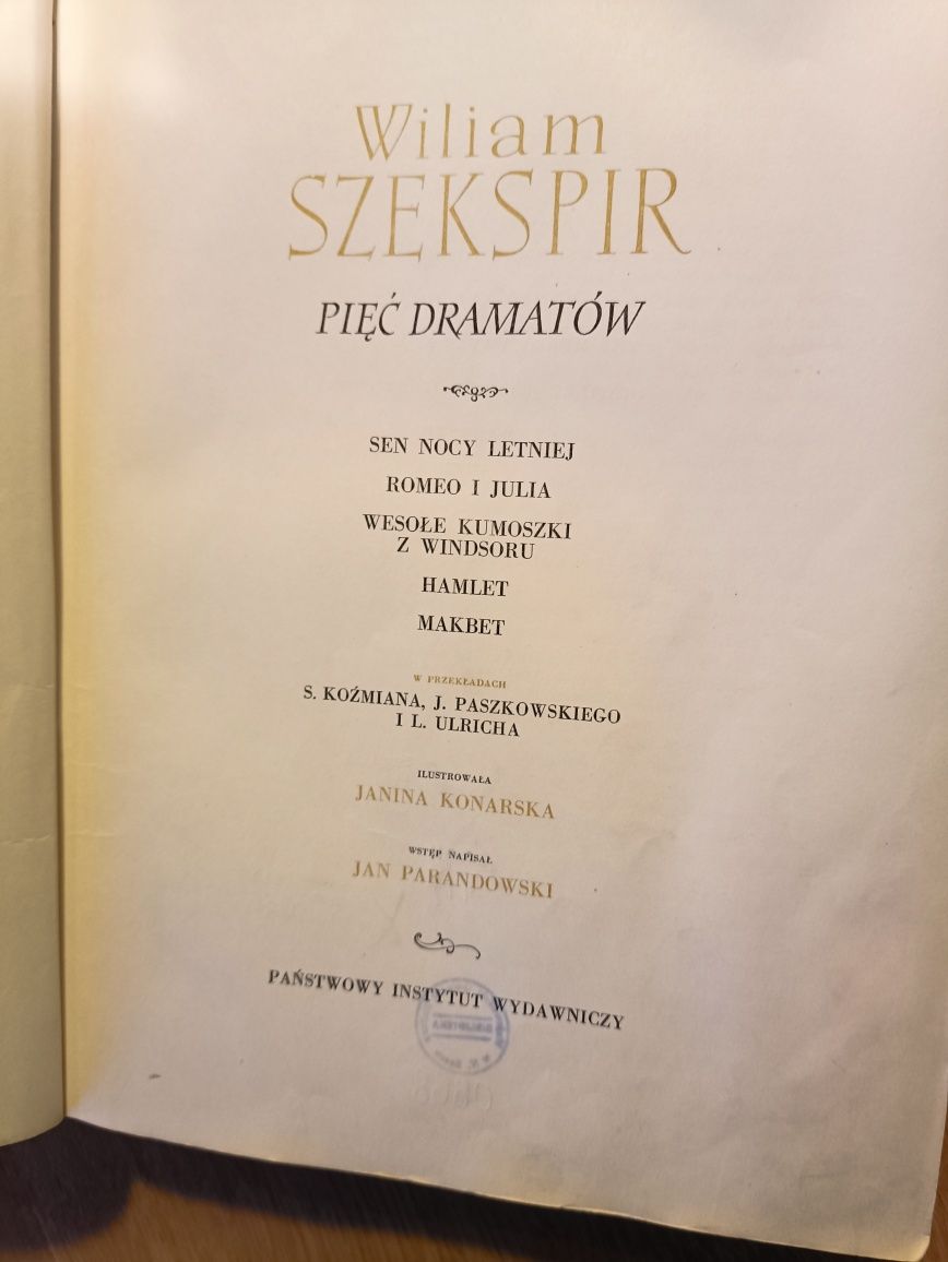 William Szekspir  Pieć dramatów