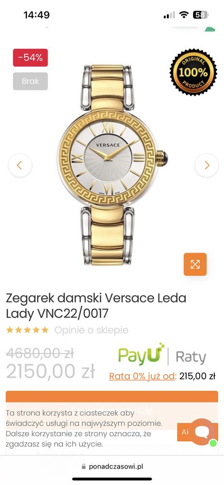 Zegarek Versace Leda oryginał