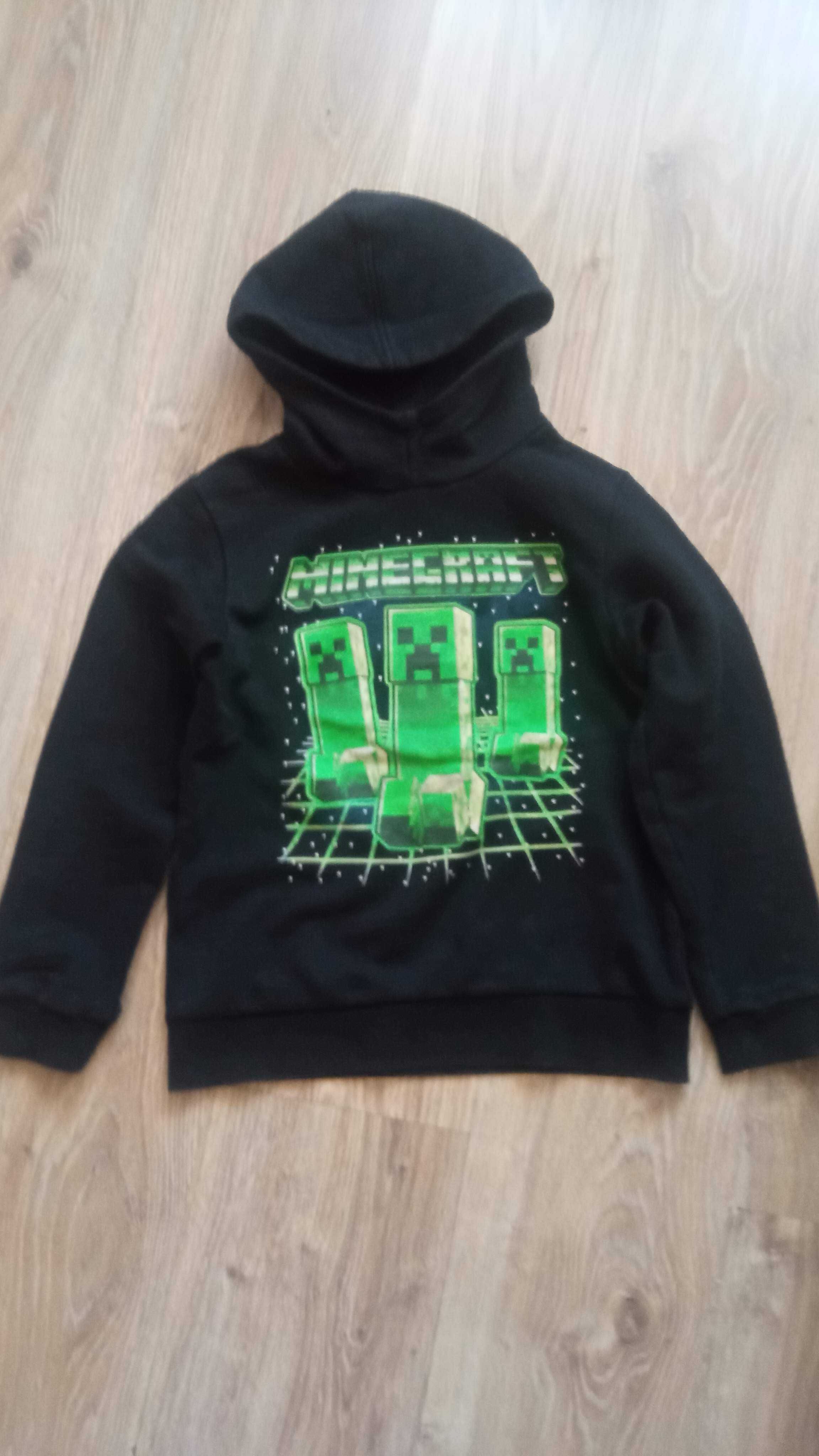5x bluza z kapturem Minecraft  r.134 granatowa szara czerwona moro