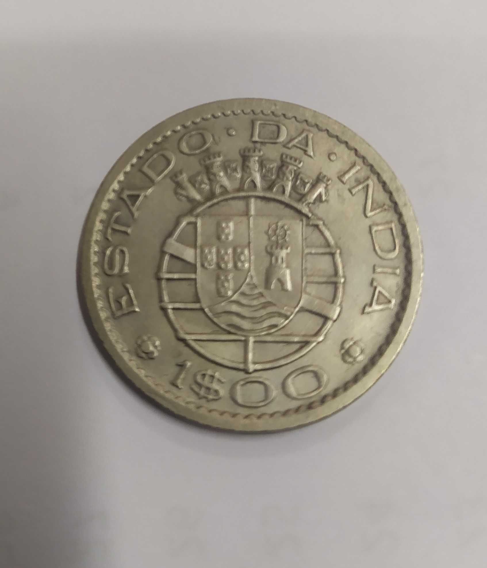 Moeda 1 tanga 1947 escudo  Índia Macau 10 avos 1993  pataca Timor