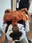 Furry maska head fursuit tygrys panda czerwona alternative