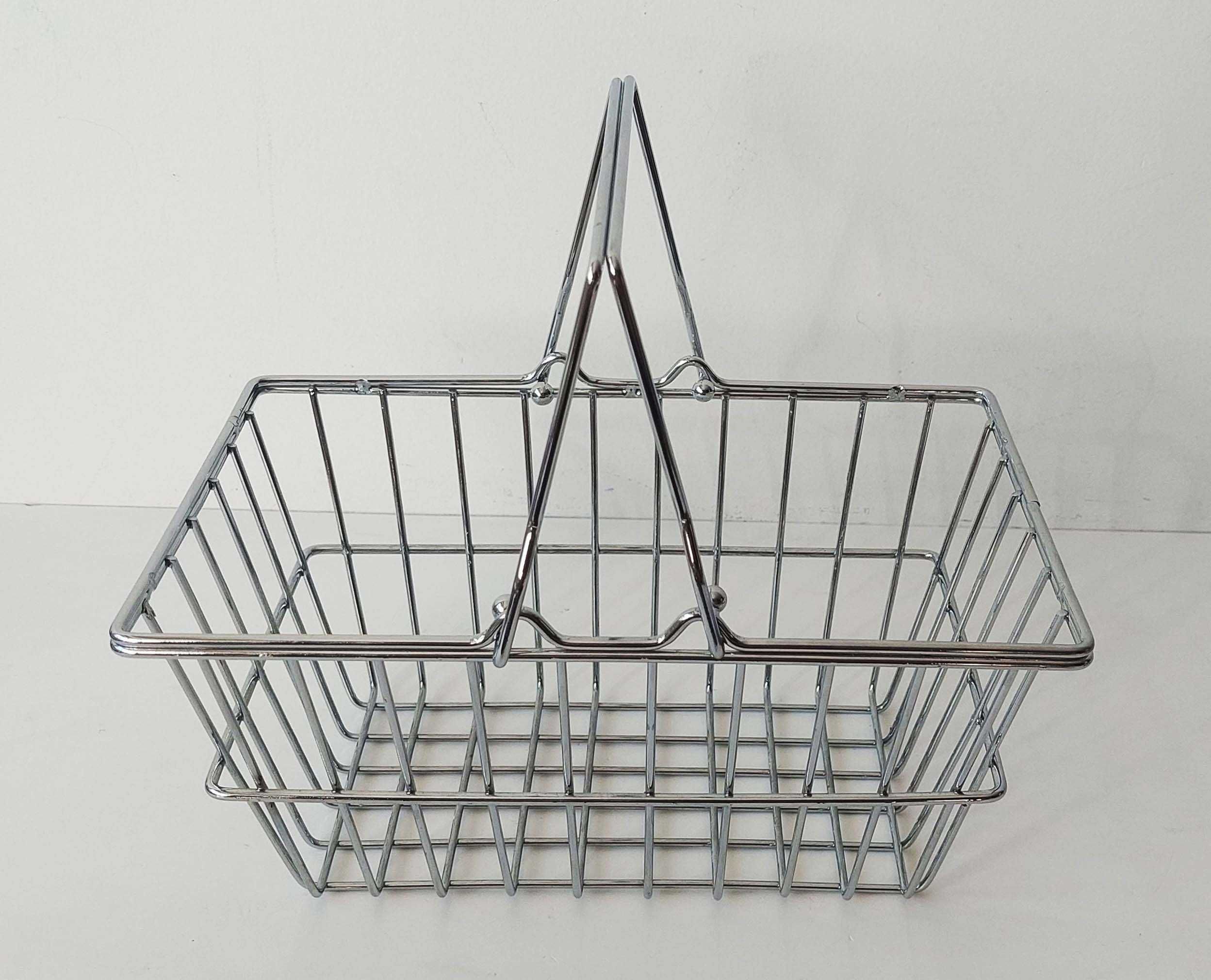 Cesta de compras de brincar em metal