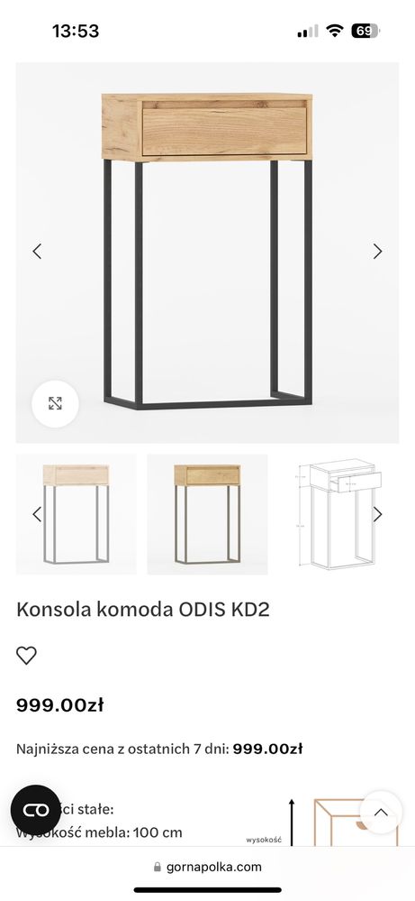 Zestaw mebli na przedpokój loft, siedzisko + konsola + wieszaki