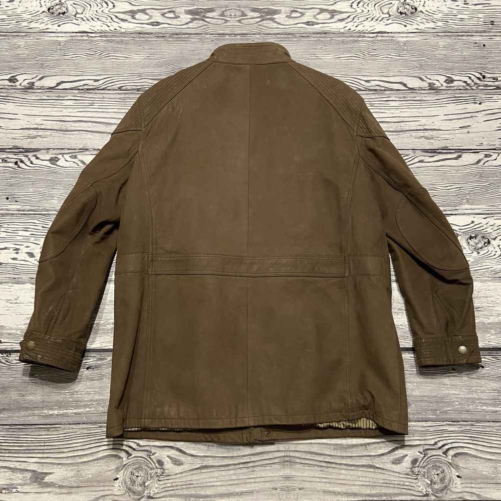 Кожаная куртка милитари John Rocha Brown Multipocket Leather Jacket
