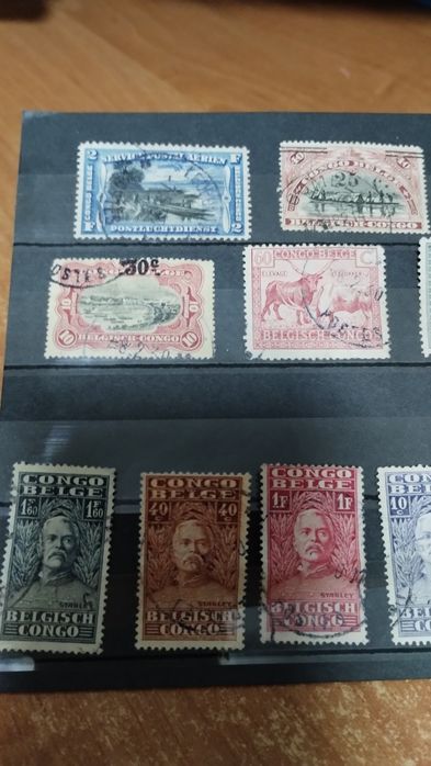 Zestaw starych znaczków pocztowych Kongo belgijskie lata 20