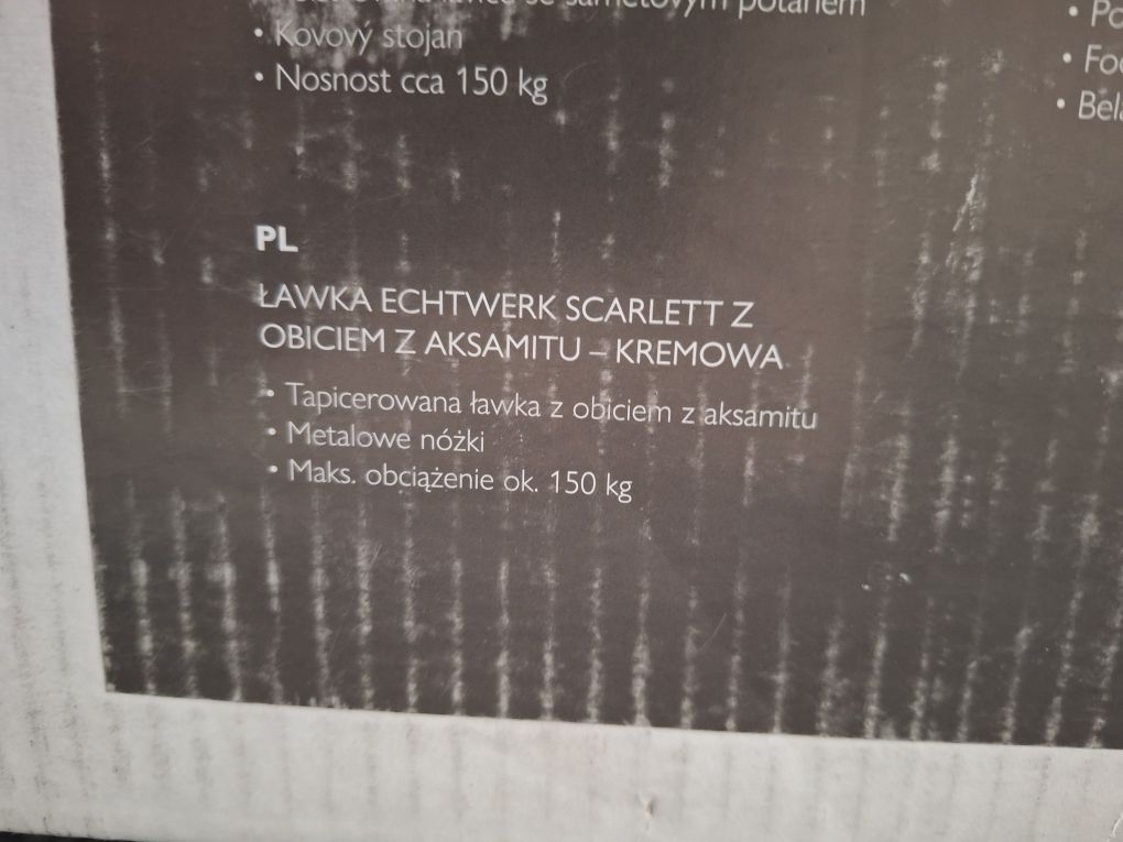 Nowa Echtwerk Scarlett Ławka do Siedzenia, Tworzywo Sztuczne, Kremowy,