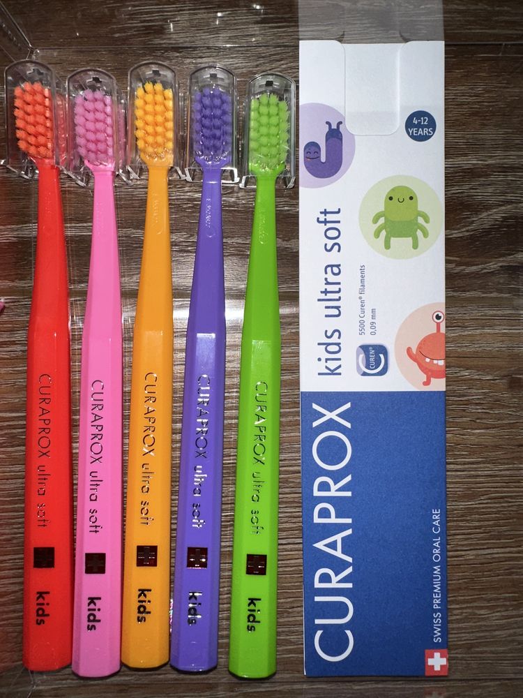 Дитячі зубні щітки 4-12 р, Curaprox kids, Curaprox smart, ultra soft