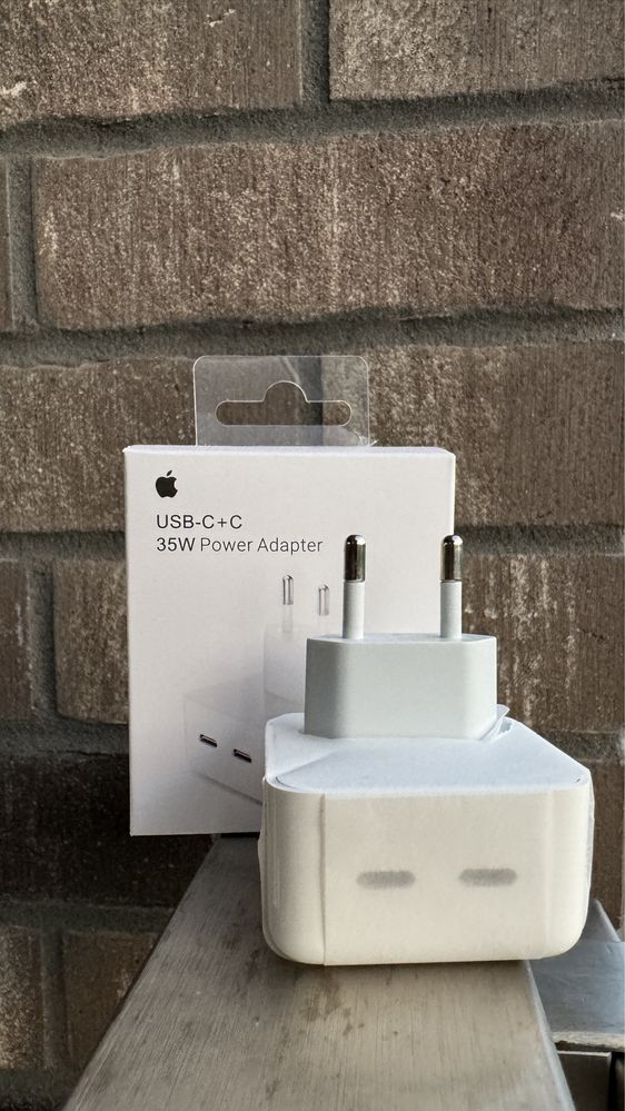 Zestaw Ladowarka 35W na 2 zlacza USB-C + Kabel Type-C Type-C 1 M 60W