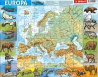 Puzzle ramkowe 72 elementy. Mapa fizyczna Europy. Demart