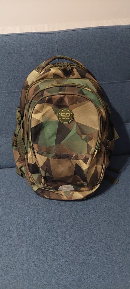 Plecak coolpack zielony brązowy geometryczny wzór