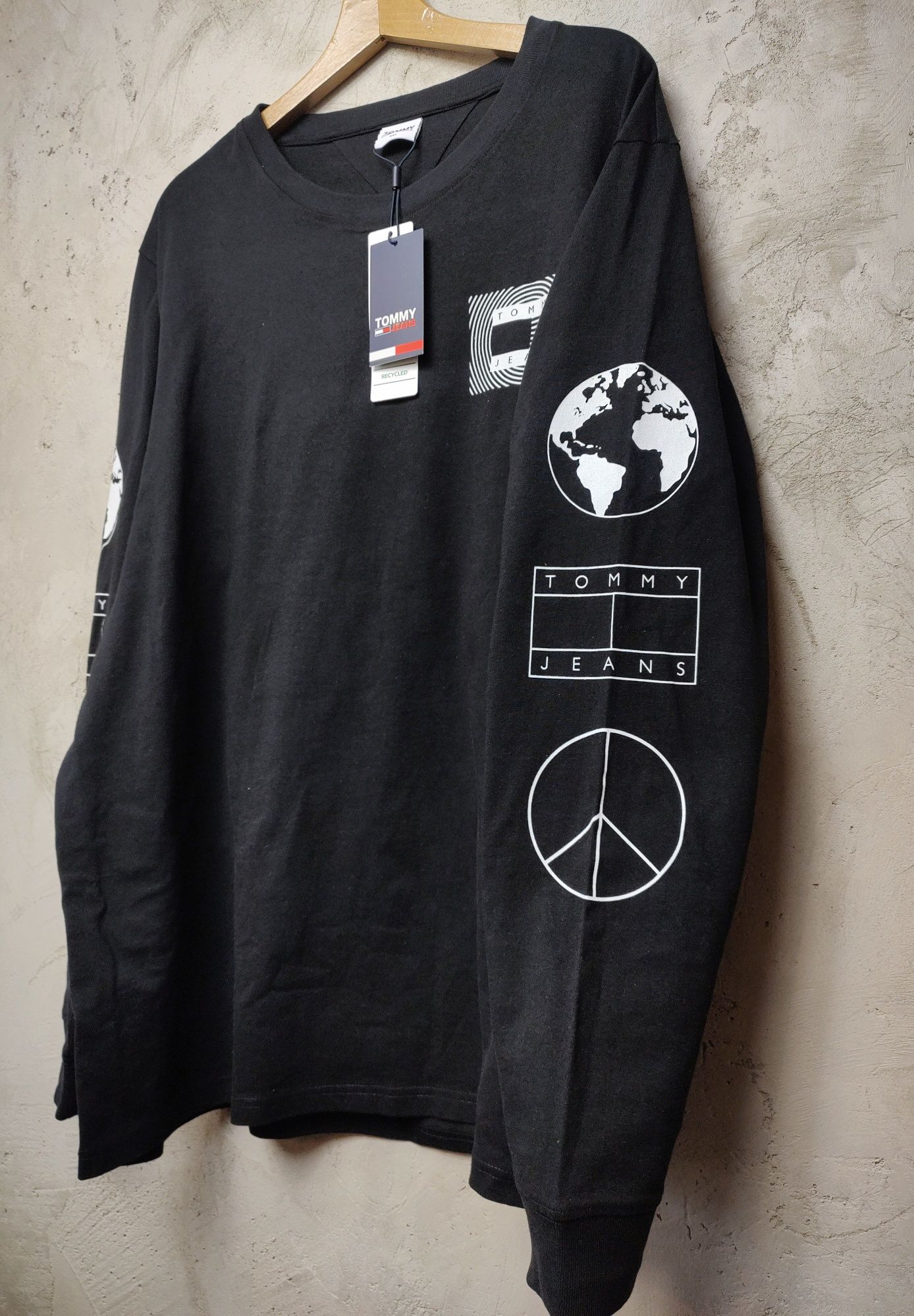 Tommy Hilfiger Jeans__koszulka longsleeve (3XL / XXXL) czarna big logo