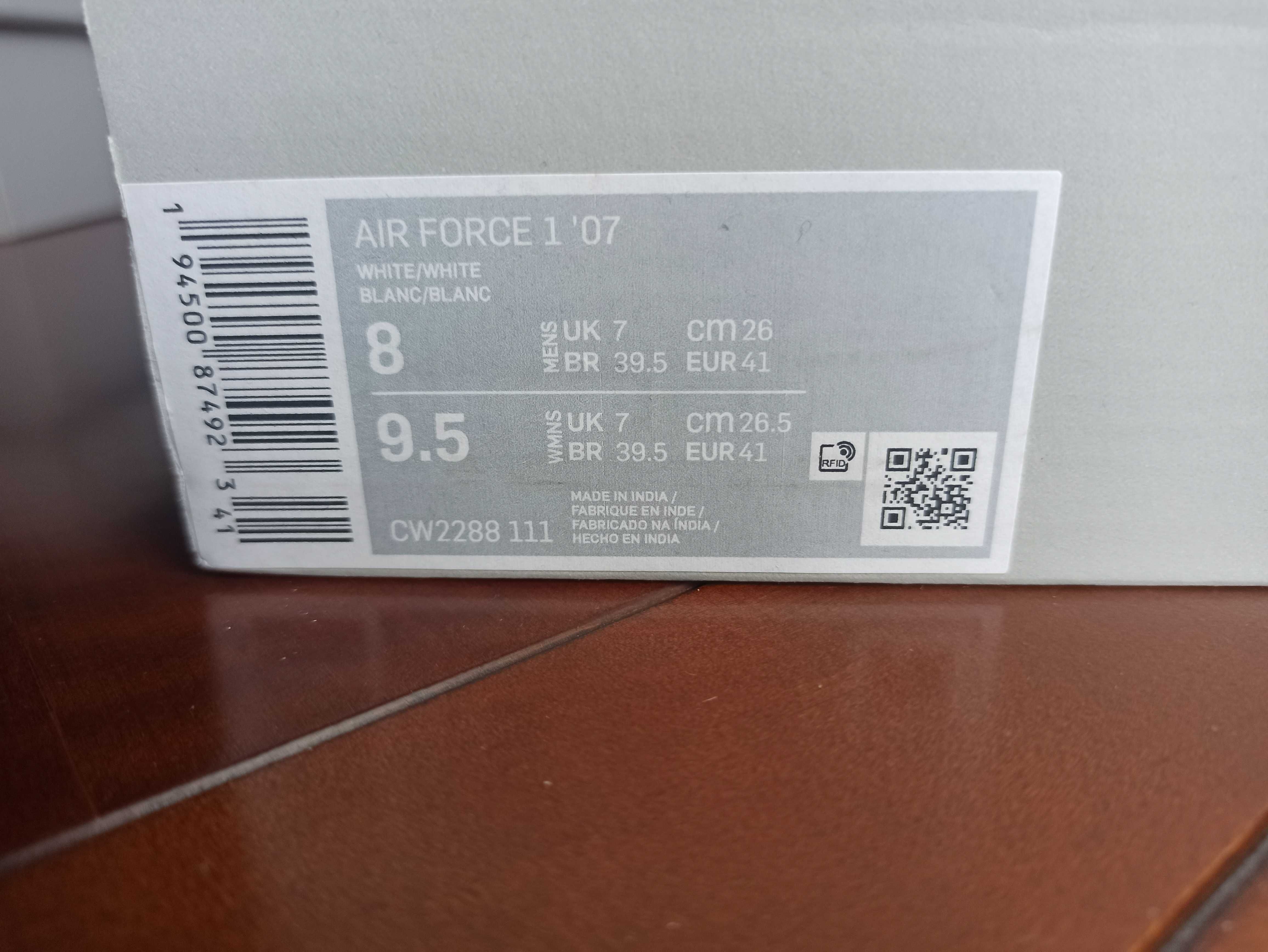 (roz. 41) Nike Air Force 1 Low '07 White Białe CW2288.-111