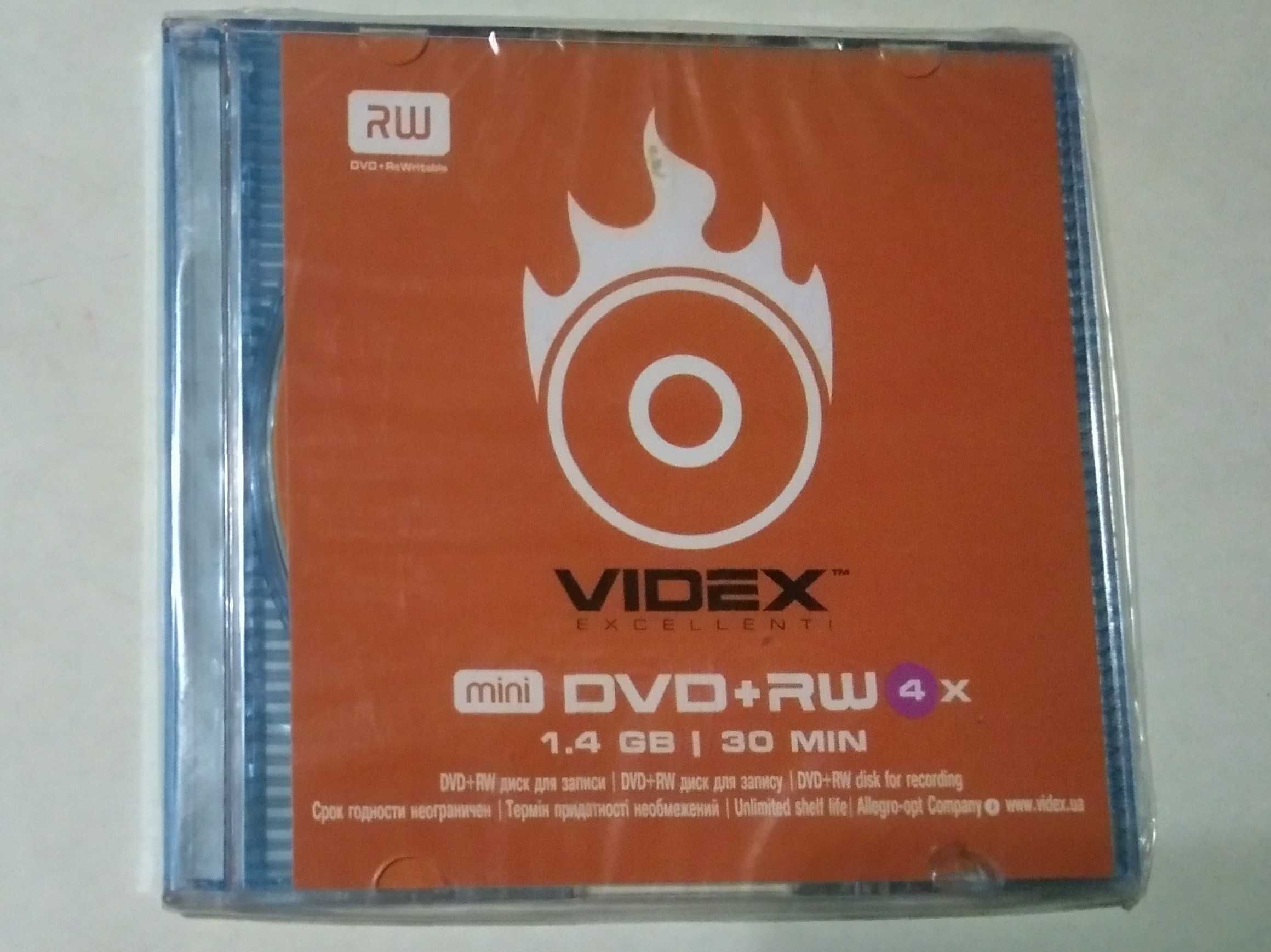 mini DVD+RW Videx 1,4Gb (30 min) 4X (для видеокамер)