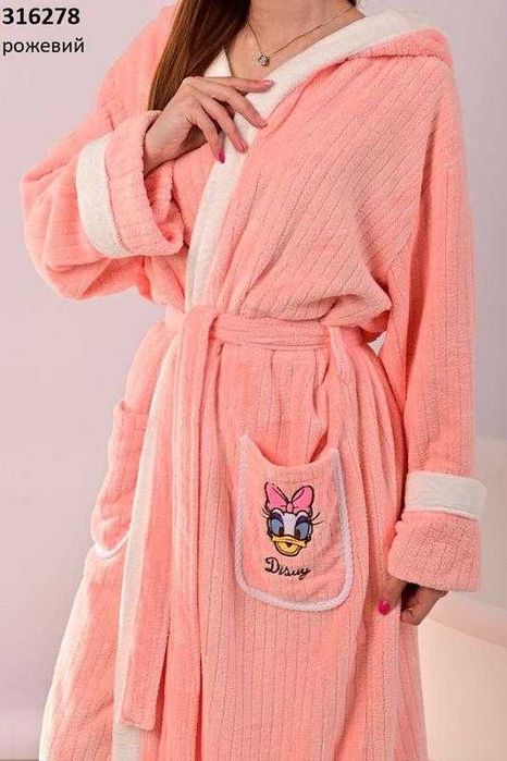 Женский банный домашний халат микрофибра капюшон Donald Malloory Home
