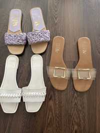 3 pares de socas rasas Zara 40