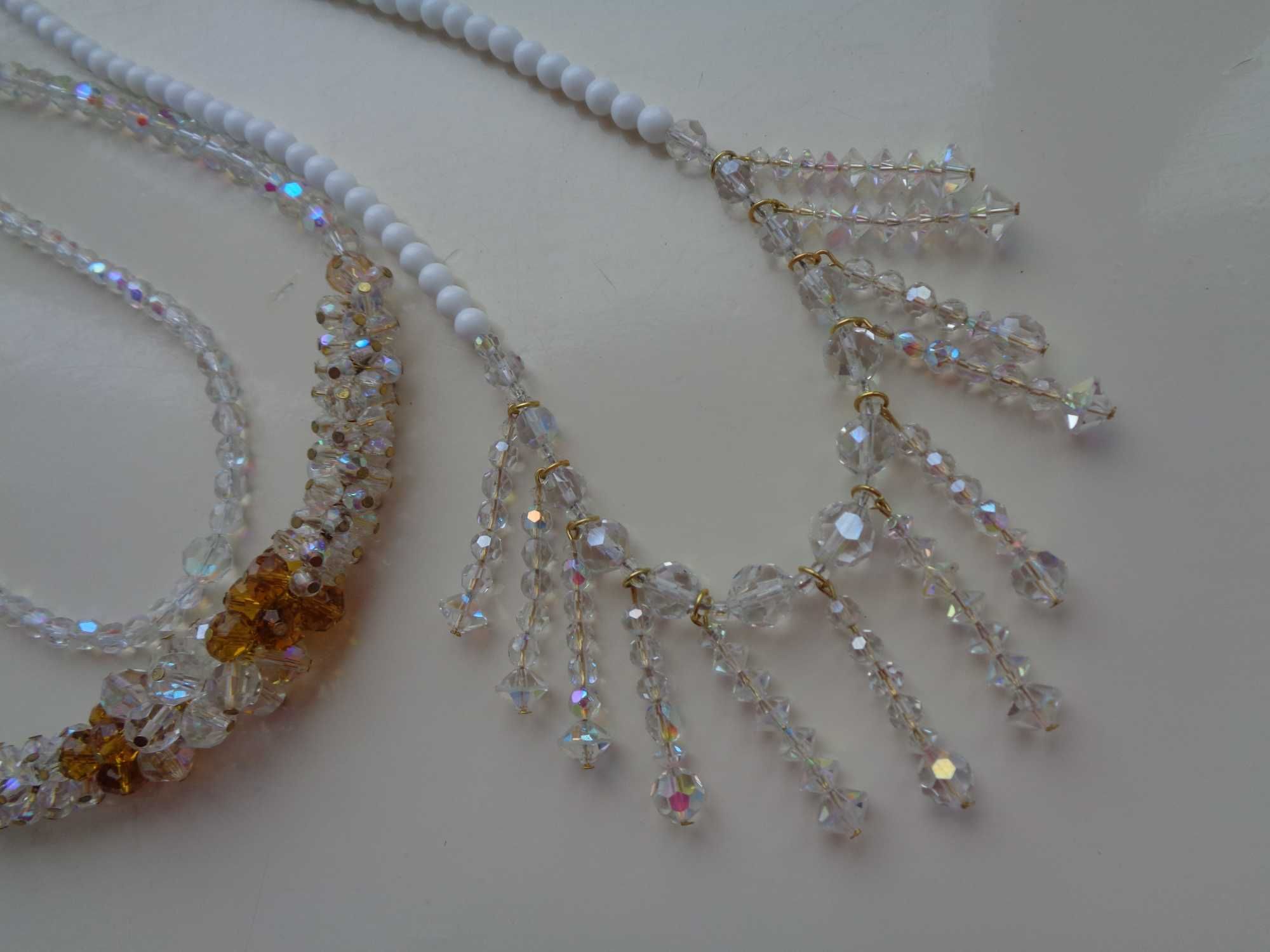 весільне намисто, кристали АБ, жгут,60см,Чехія